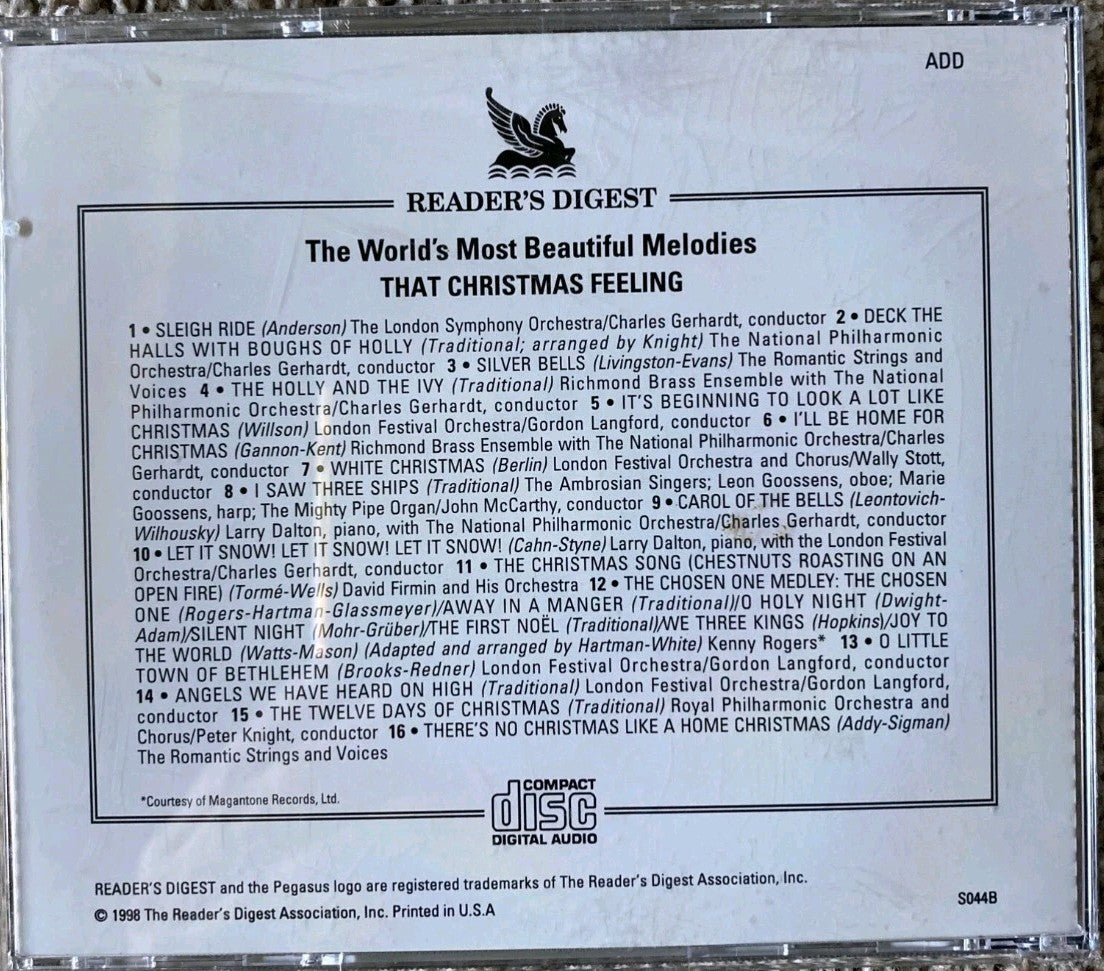 That Christmas Feeling The Worlds Most Beautiful Melodies Readers Digest CD 1998