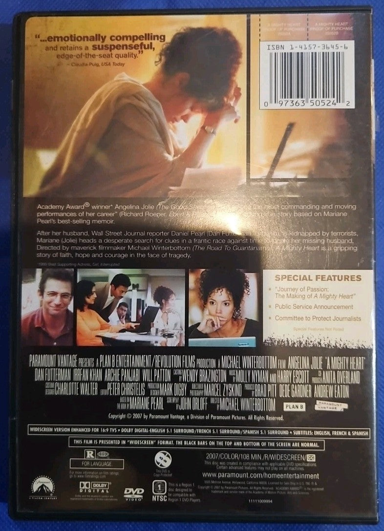 Mighty Heart (DVD, 2007) Sealed