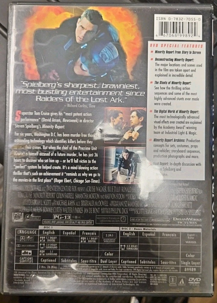 Minority Report (DVD, 2002, 2-Disc Set, Widescreen) New Sealed