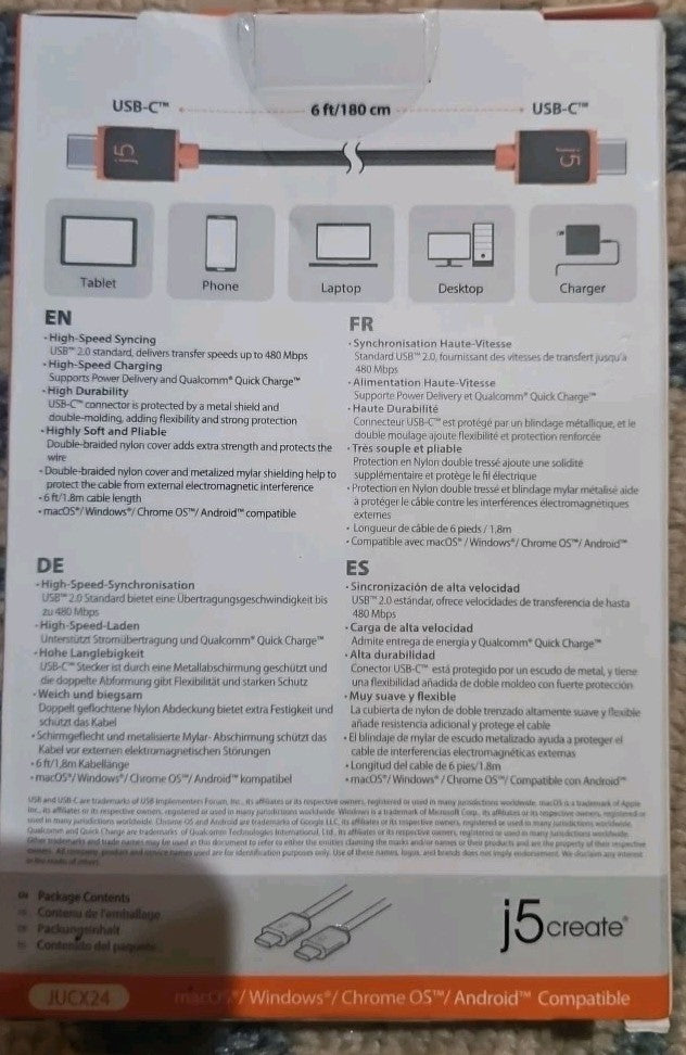 USB-C to USB-C Sync & Charge Cable