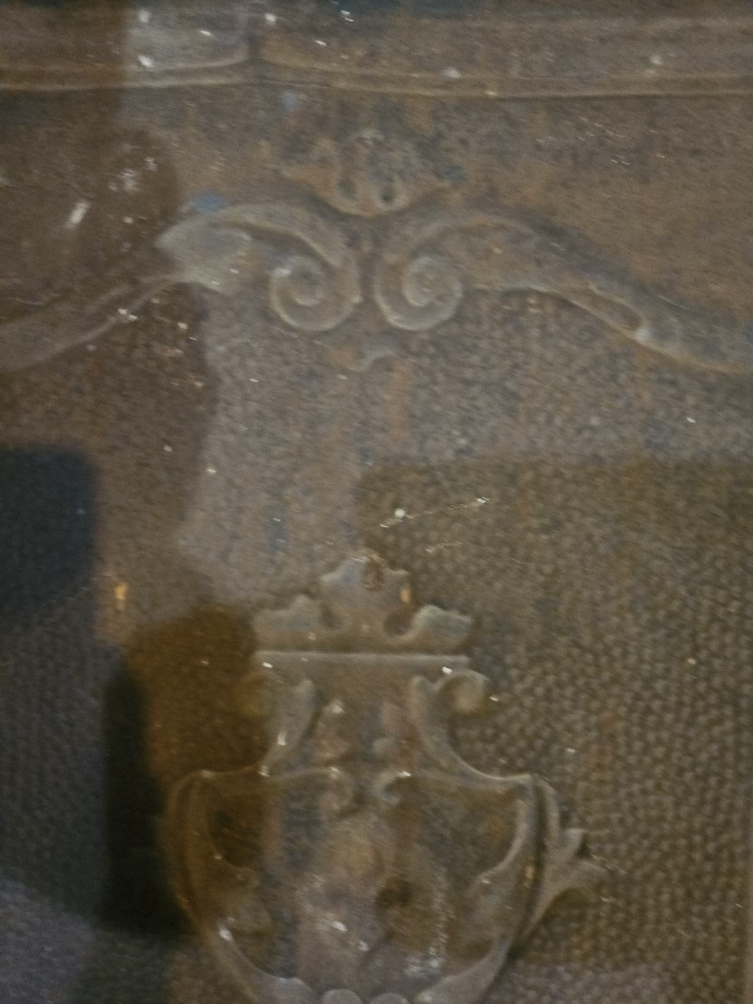 Bronze Colored Stamped Steel Fireplace Antique Cover