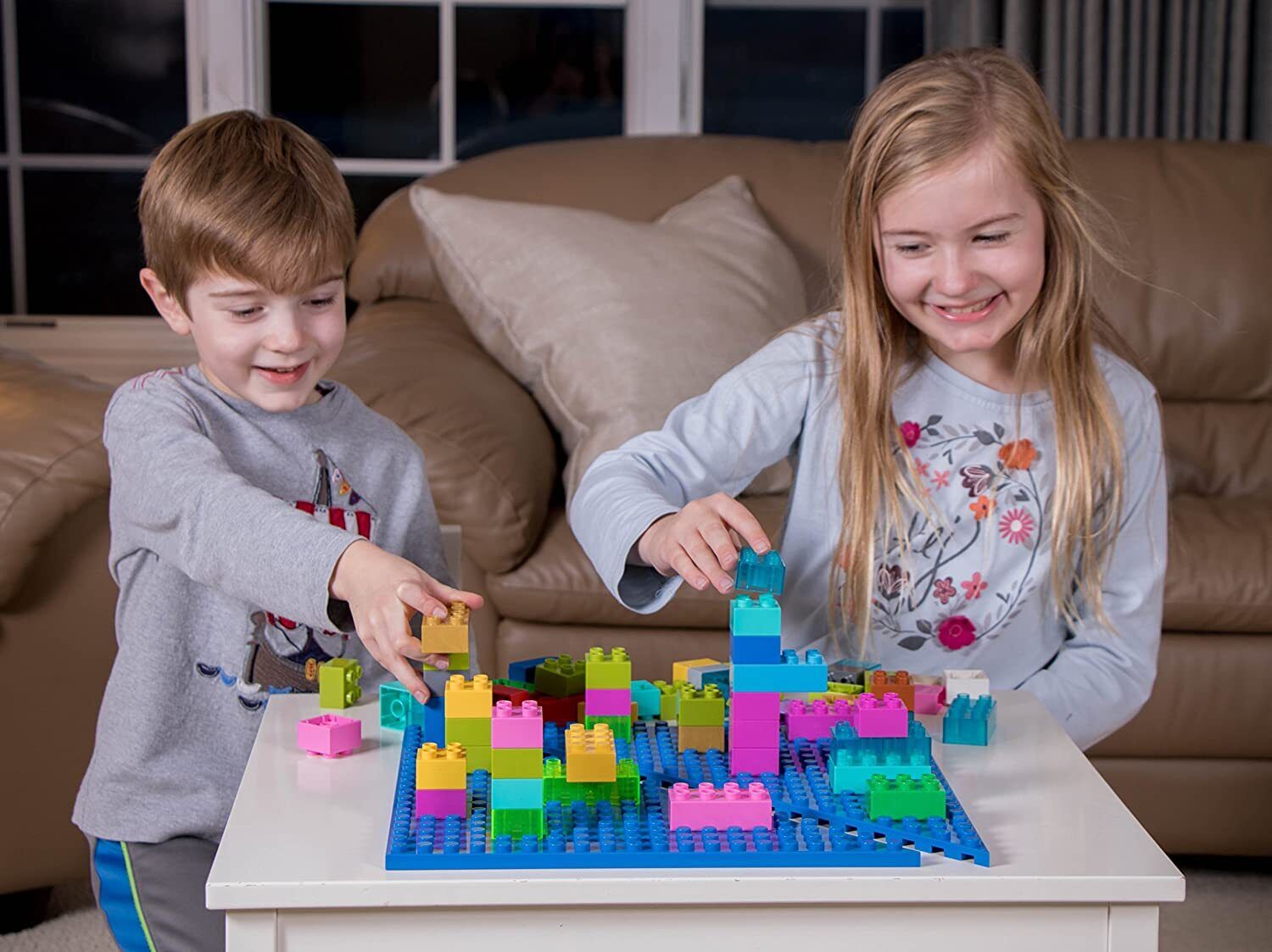 Big Briks 12.5" x 12.5" Stackable Triangle Bases 4 Pack Blue