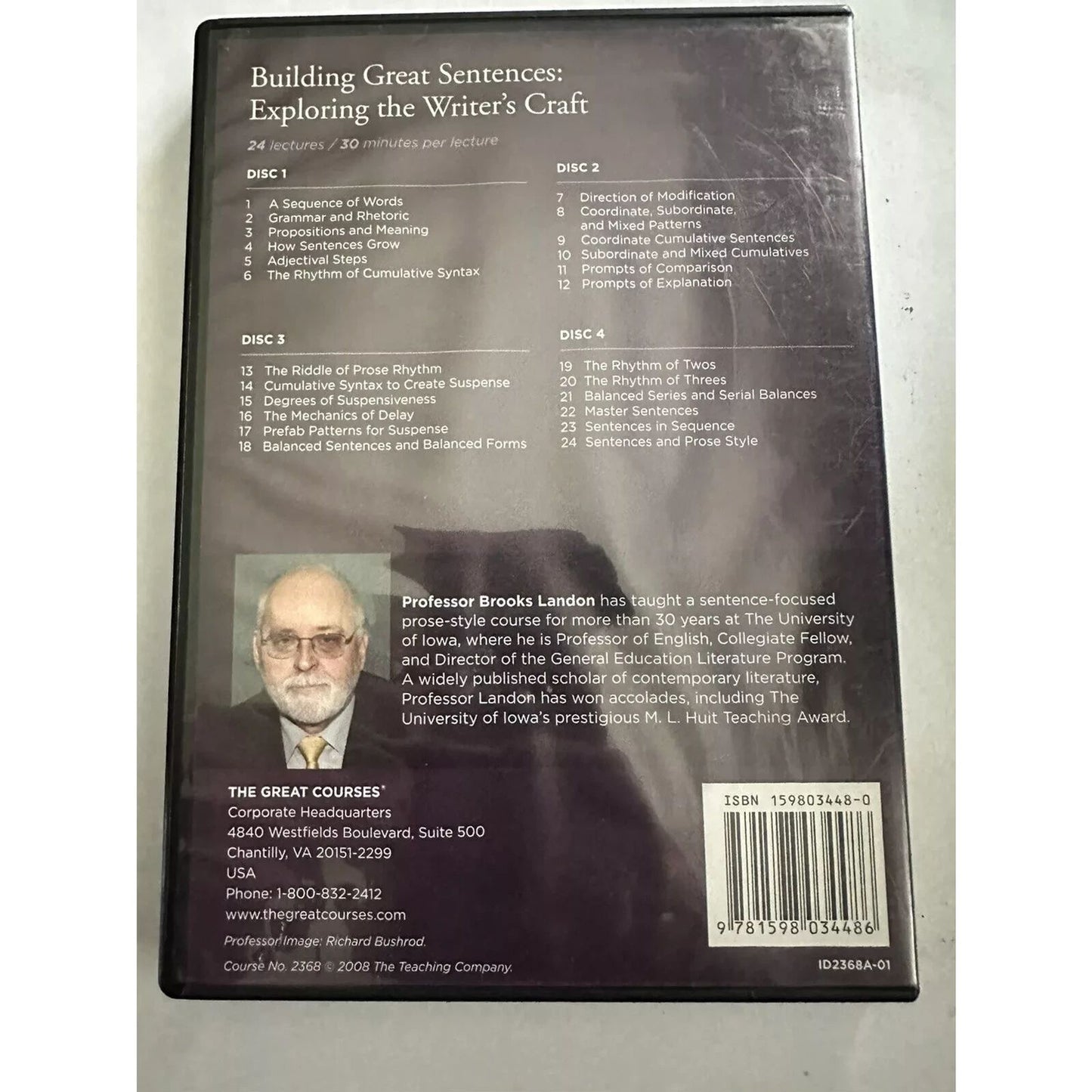 Great Courses: Building Great Sentences Exploring the Writer's Craft (DVD)