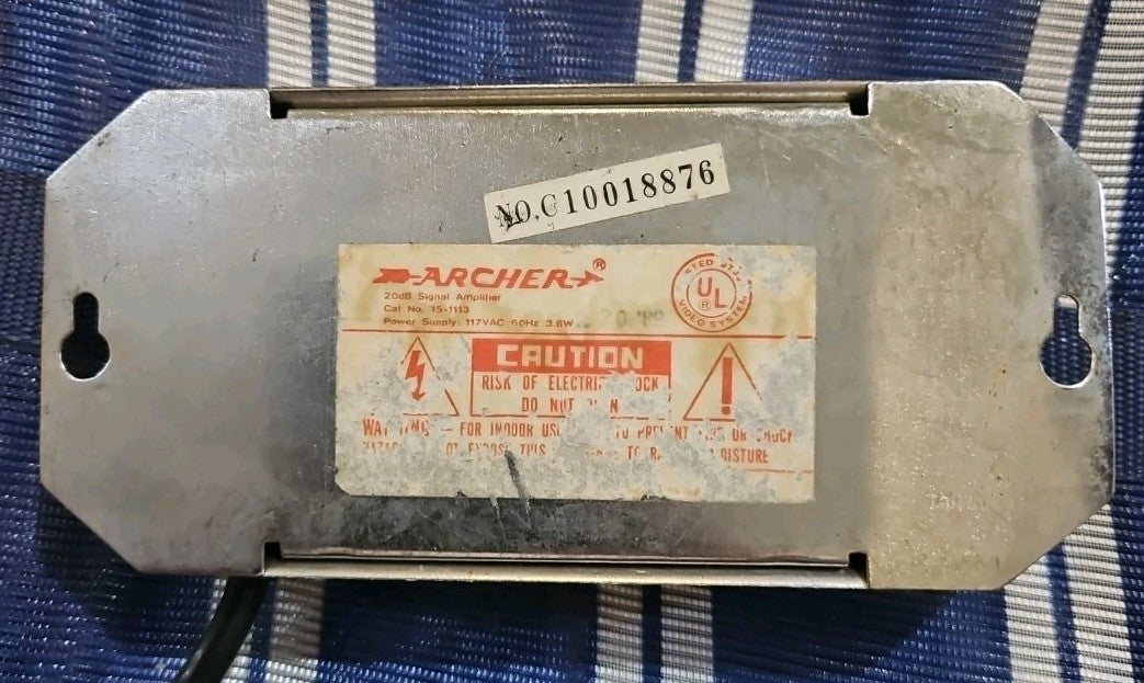 Archer UHF/VHF/FM Amplifier 117VAC 60Hz 3.6W Model 15-1113A