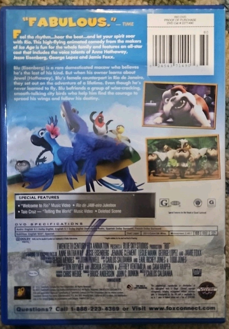 Rio (DVD, 2011) New Sealed