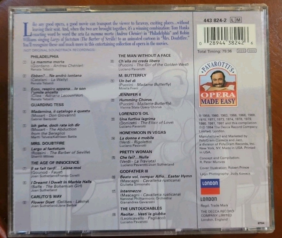 My Favorite Opera in the Movie by Various (CD, 1994)