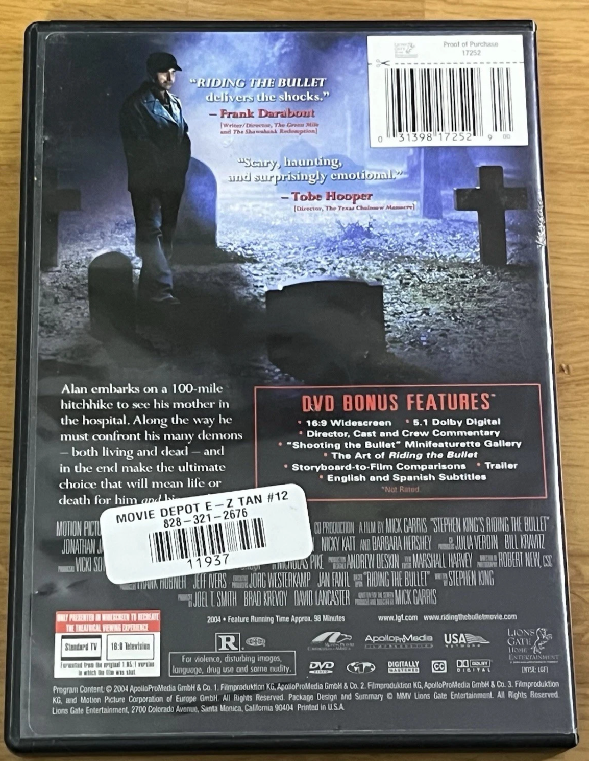 Riding the Bullet (Widescreen Edition) DVD 2004 - Stephen King —