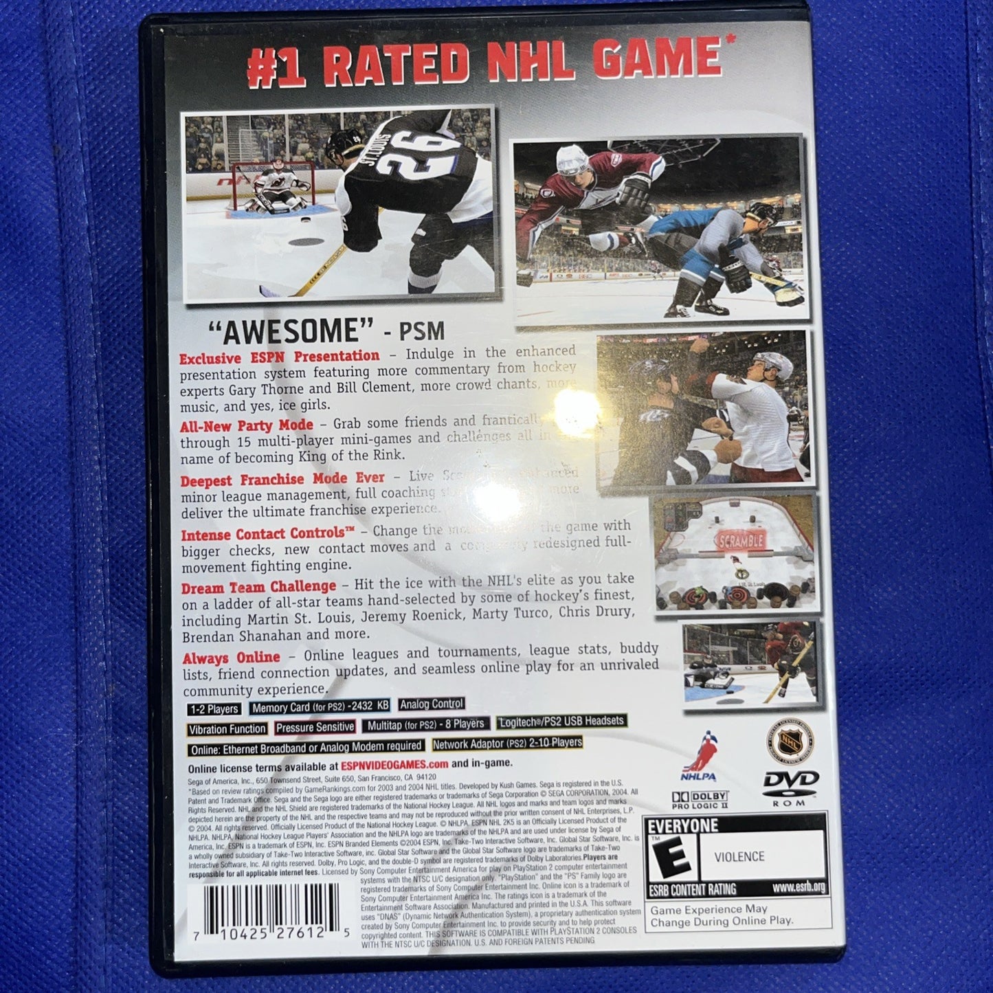 ESPN NHL 2K5 (PS2)  Original Case + Manual + Tested Disc