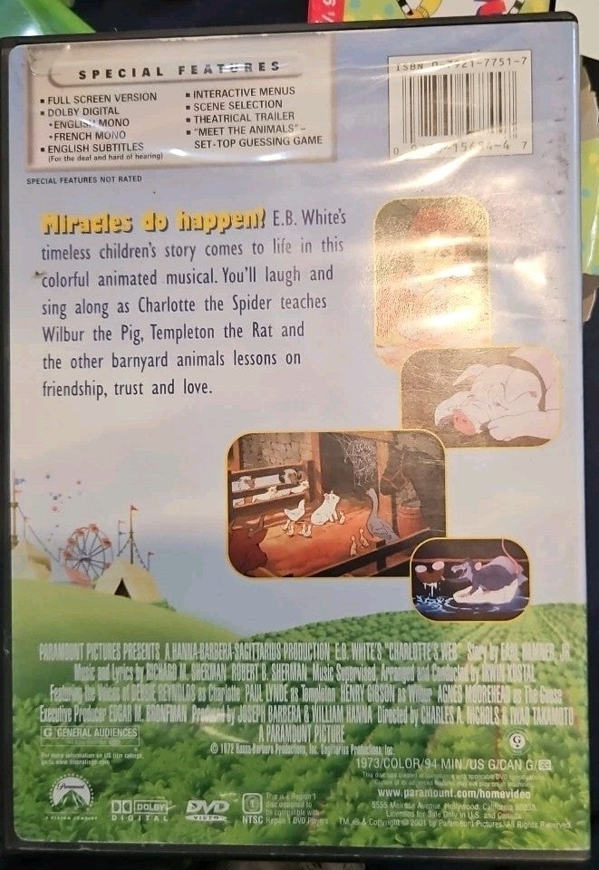 Charlottes Web (DVD, 2001, Full Screen Version) New Sealed