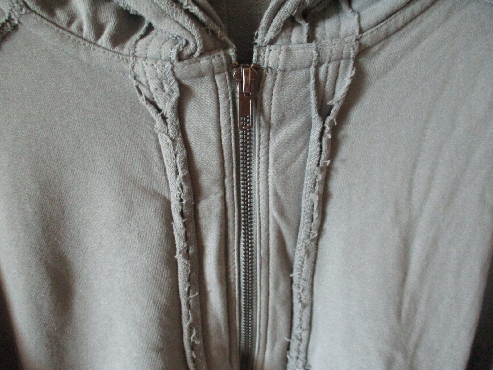 Grey Terry Knit Zip Cape Jacket Boutique Exclusive Small