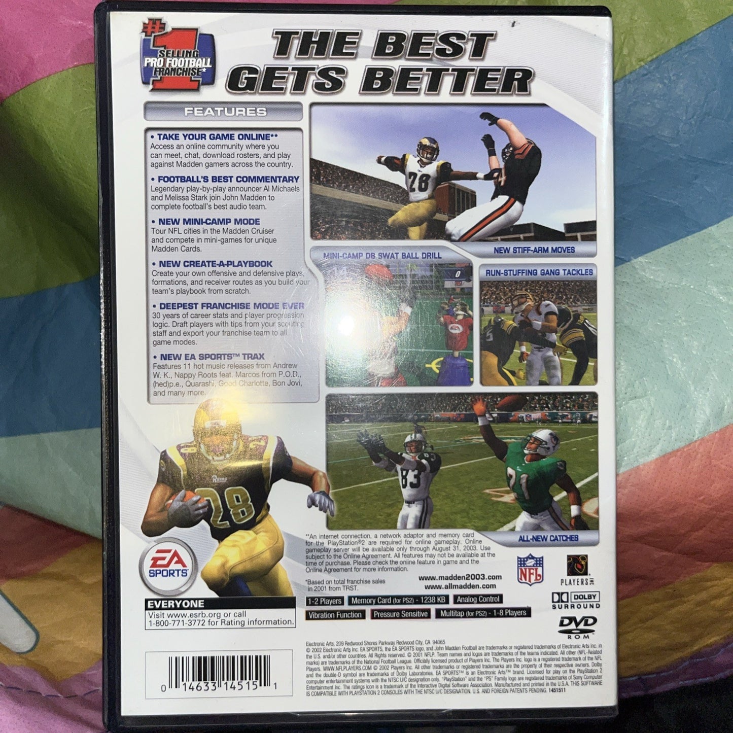 Madden NFL 2003 (PS2) Tested. No Scratches. Original Case. CIB. W/Manual