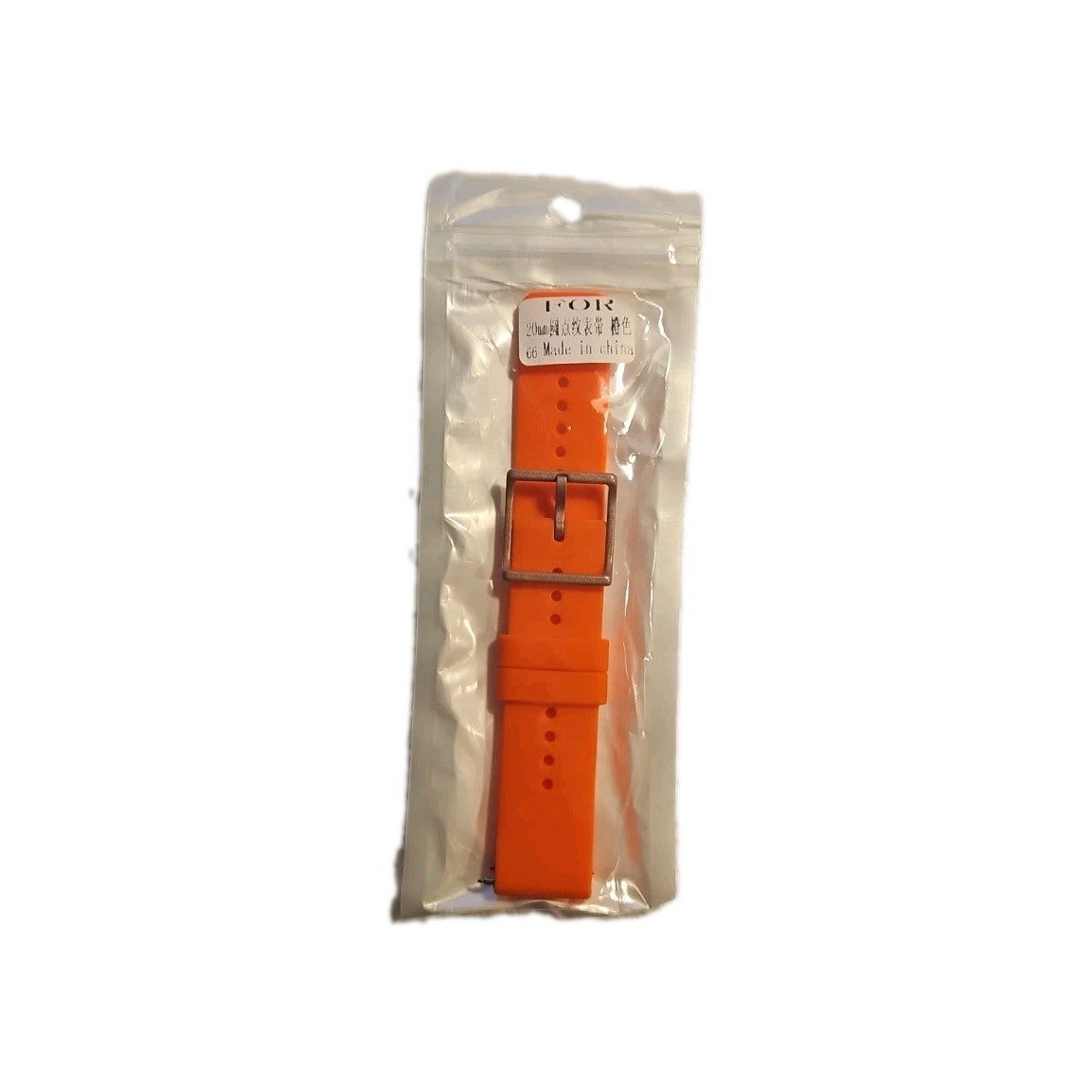 20mm Orange Silicone Watch Band Replacement Strap Bronze Tone...