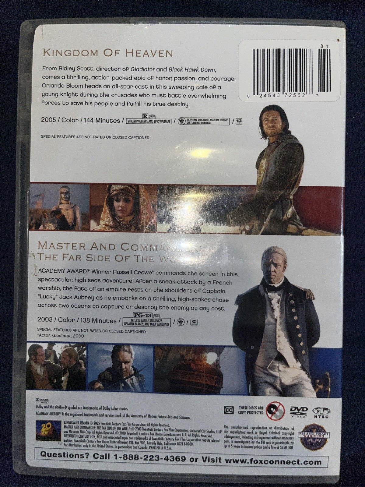 Kingdom of Heaven/Master and Commander: Double Feature (DVD) Sealed
