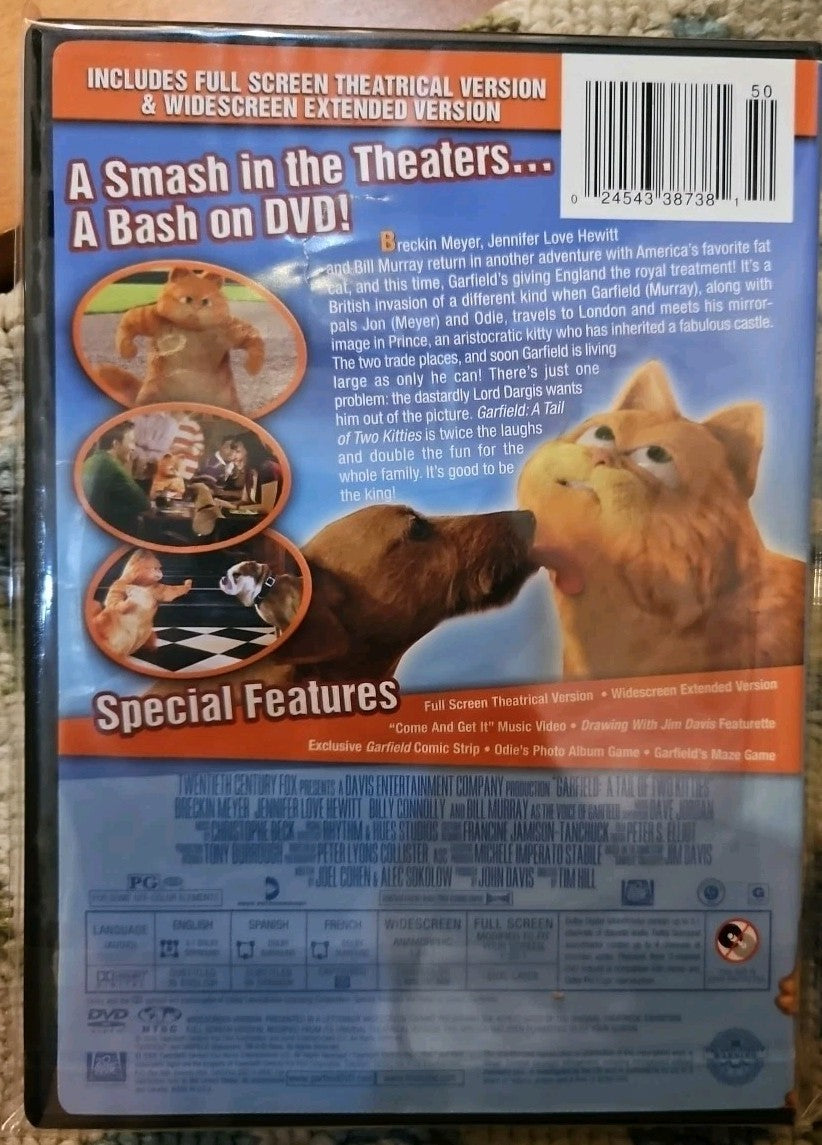 Garfield: a Tail of Two Kitties (DVD) Tested. No Scratches. New Case. Resealed