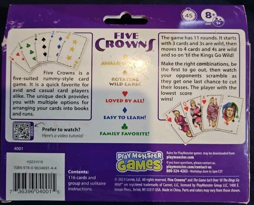 Set Enterprises Five Crowns Five Suited Rummy Style Card Game