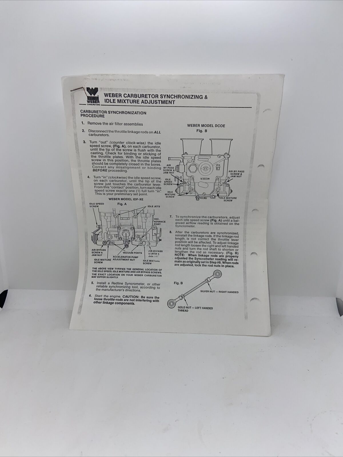 Weber 1986 Fuel System Components for Import And Domestic Vehicles Master List