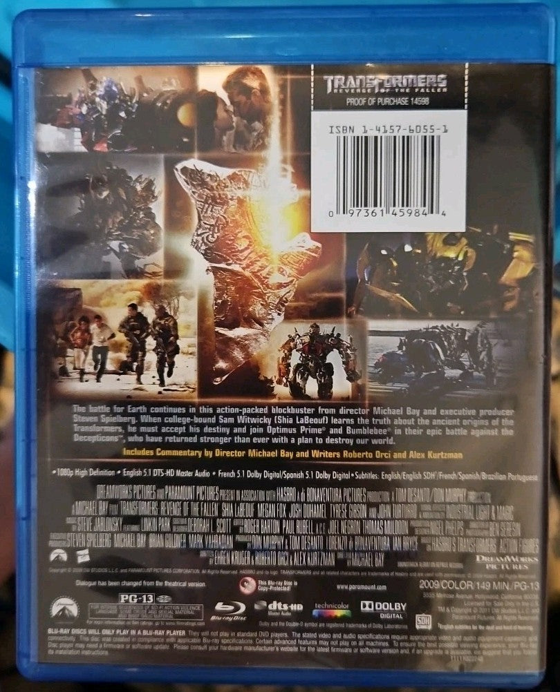 Transformers: Revenge of the Fallen (Blu-ray, 2009) New. No Digital Download