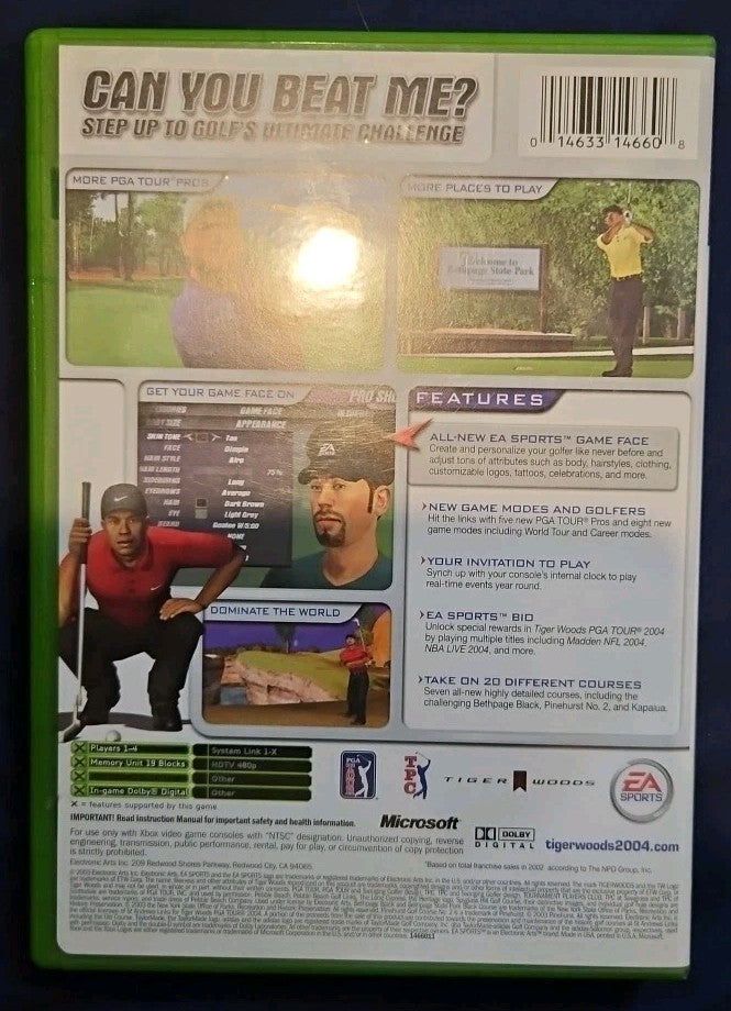 Tiger Woods PGA Tour 2004 (Xbox) Tested. No Scratches. New Case.