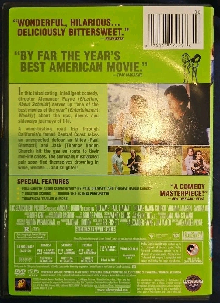 Sideways (DVD) Widescreen Edition Complete