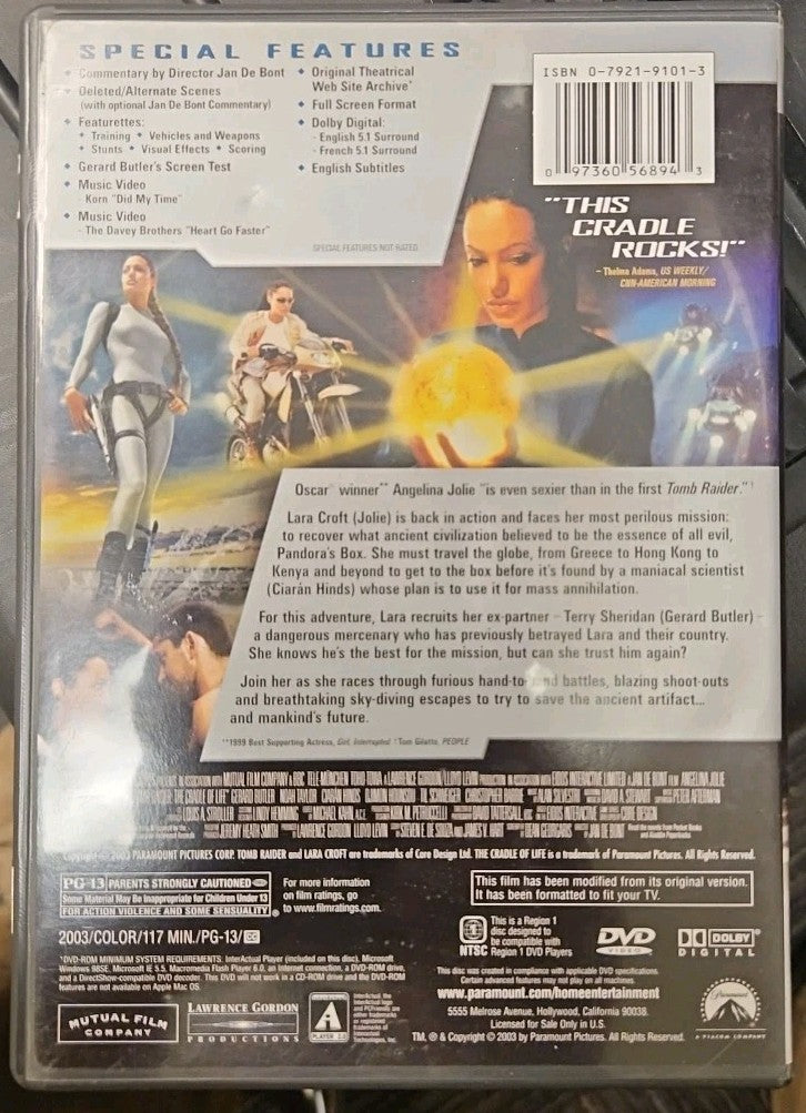 Lara Croft Tomb Raider: The Cradle of Life (DVD, 2003, Full Frame) New Sealed