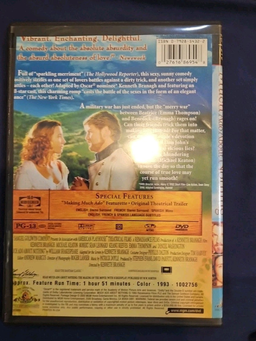 Much Ado about Nothing (DVD, 1993)