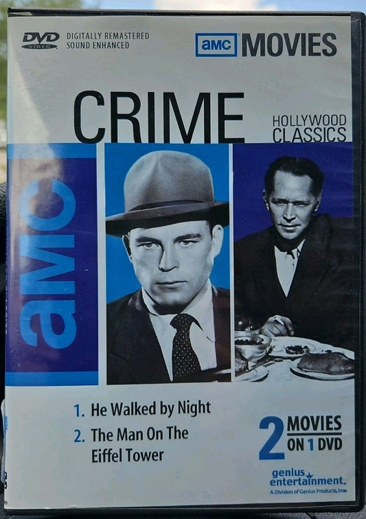 THE MAN ON THE EIFFEL TOWER-1949/ HE WALKED BY NIGHT- 1948 (DVD, 2 FILM, AMC) 
