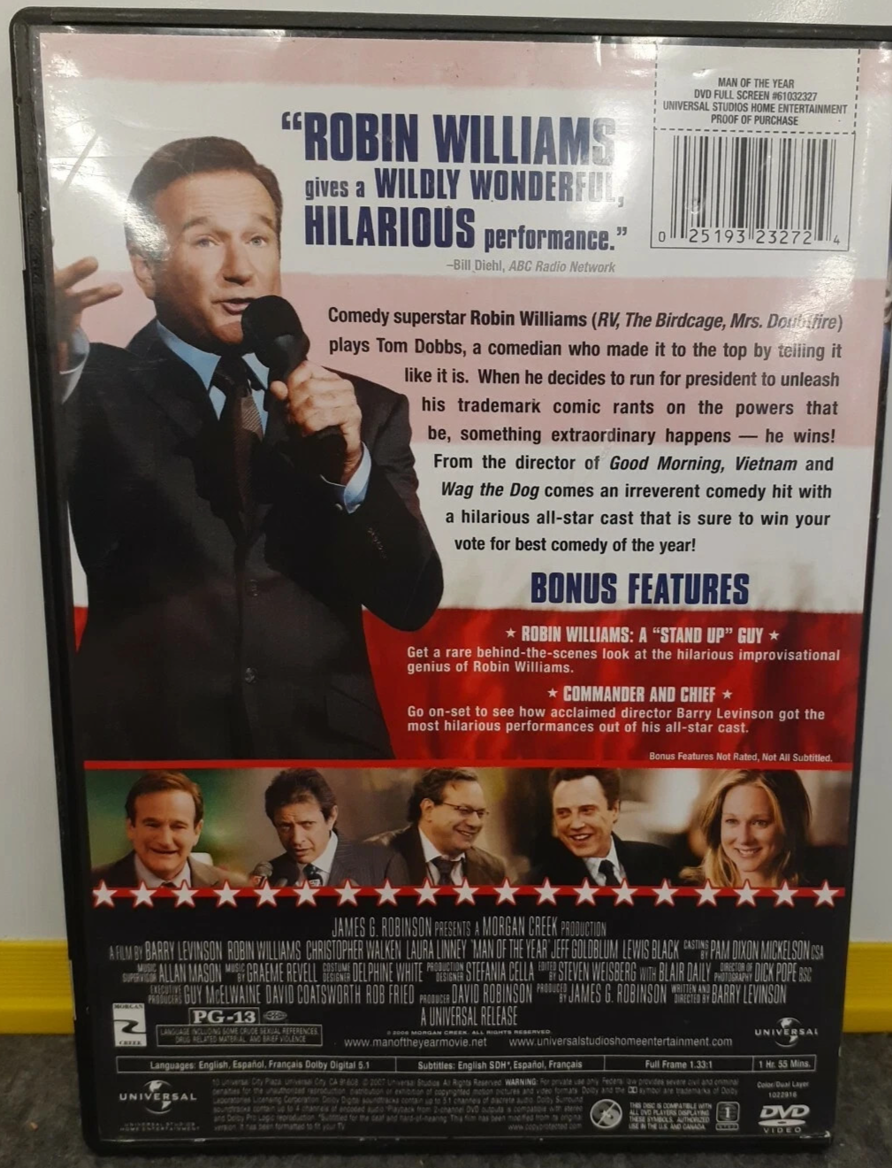Man of the Year (DVD, 2007, Full Frame Edition)  Robin Williams  - Tested.