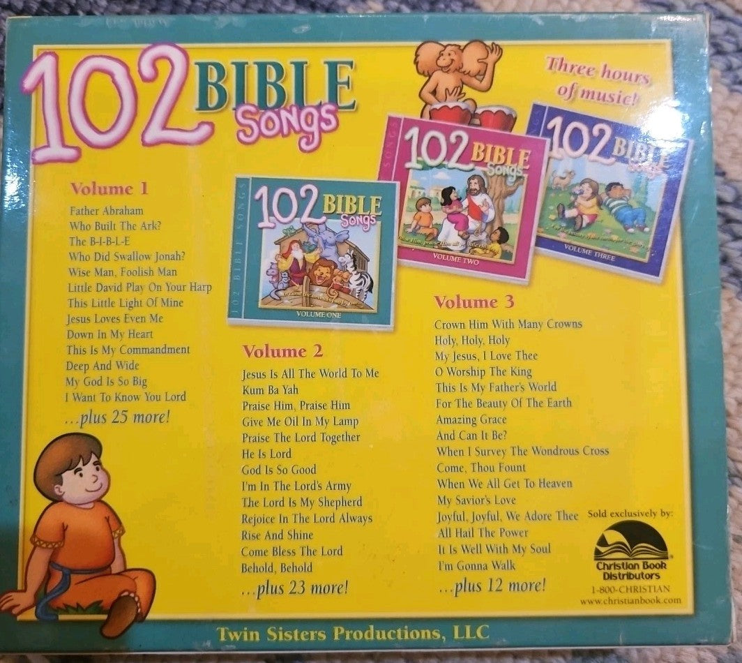 102 Bible Songs -3 Hours Of Music (3 CDs) New Sealed Ships 1st Class