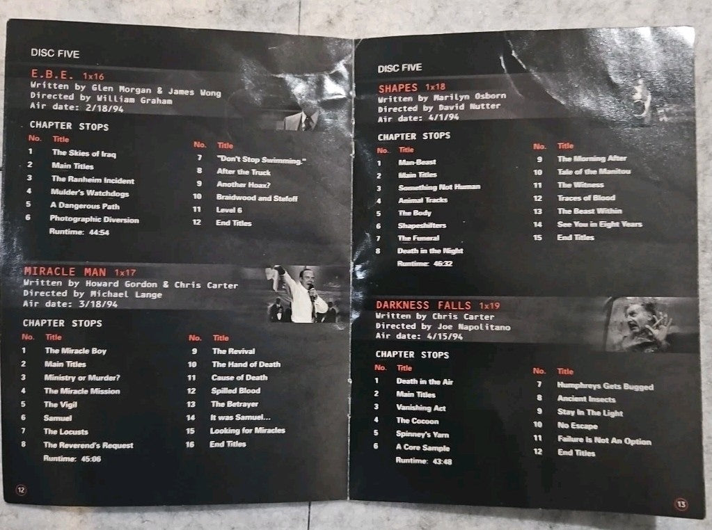 The X-Files Complete 1st Season Collector's Edition Booklet