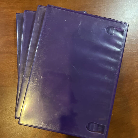Qty = 4 Used DVD / XBOX 360  Kinect Cases. Undamaged - Purple