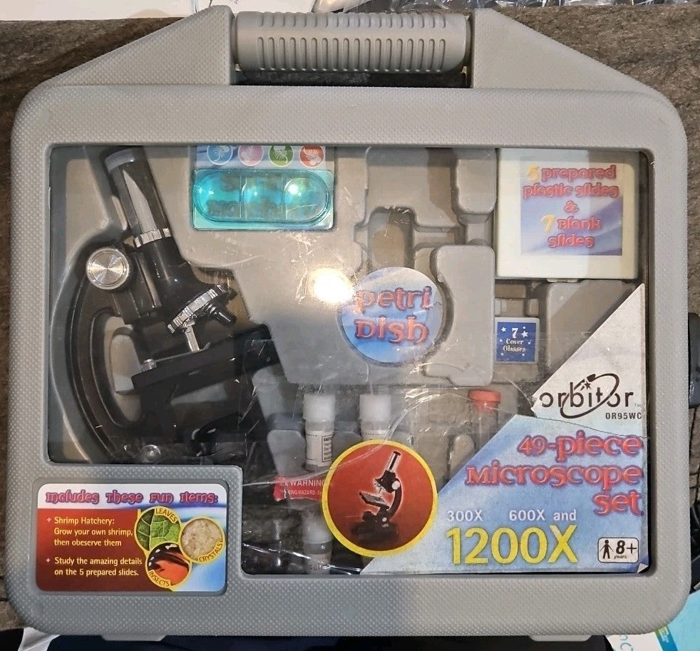 Orbiter Metal Microscope Set 1200x Die Cast Set Missing Pieces