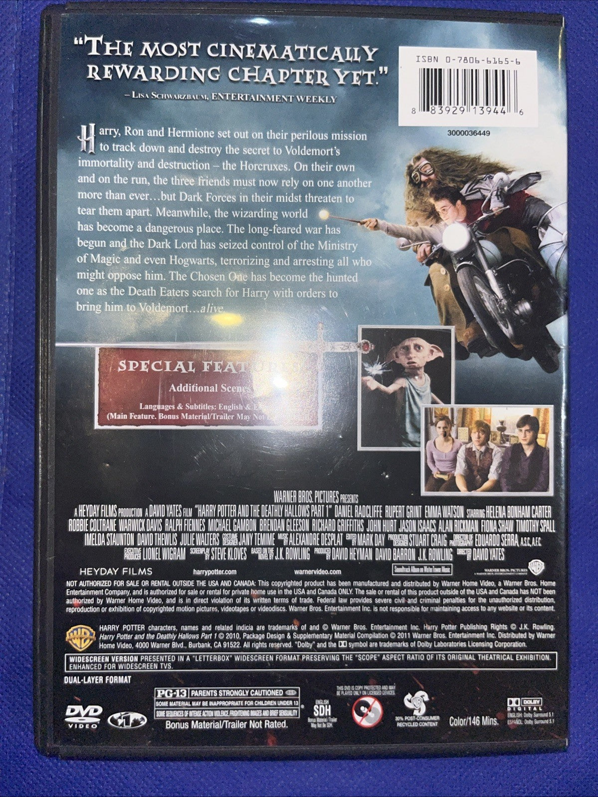 Harry Potter and the Deathly Hallows, Part 1 (DVD, 2010)