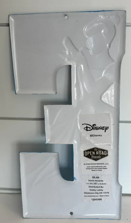 Disney  Cinderella Princess Letter Initial "E” Wall Door  Kids Decor 5x10"