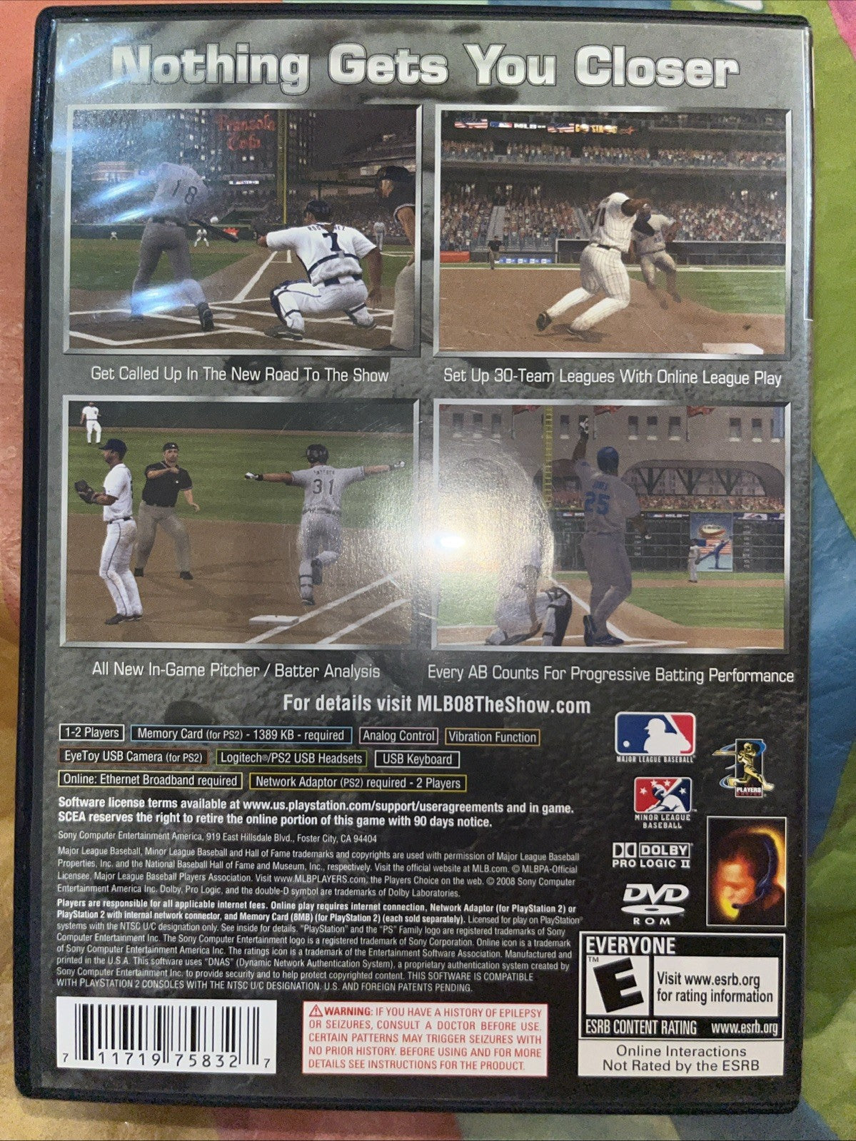 MLB 08: The Show (PS2) Tested. W/ Manual + Reg Card. Original Case