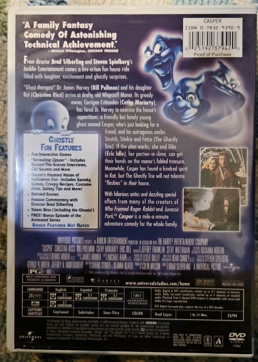 Casper (DVD, 1995) New Sealed
