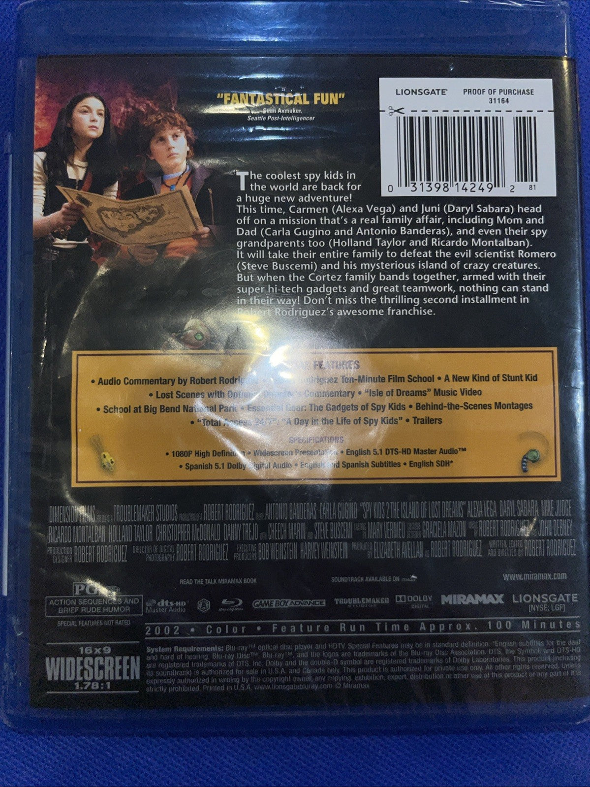 Spy Kids 2: Island of Lost Dreams (Blu-ray Disc) Sealed