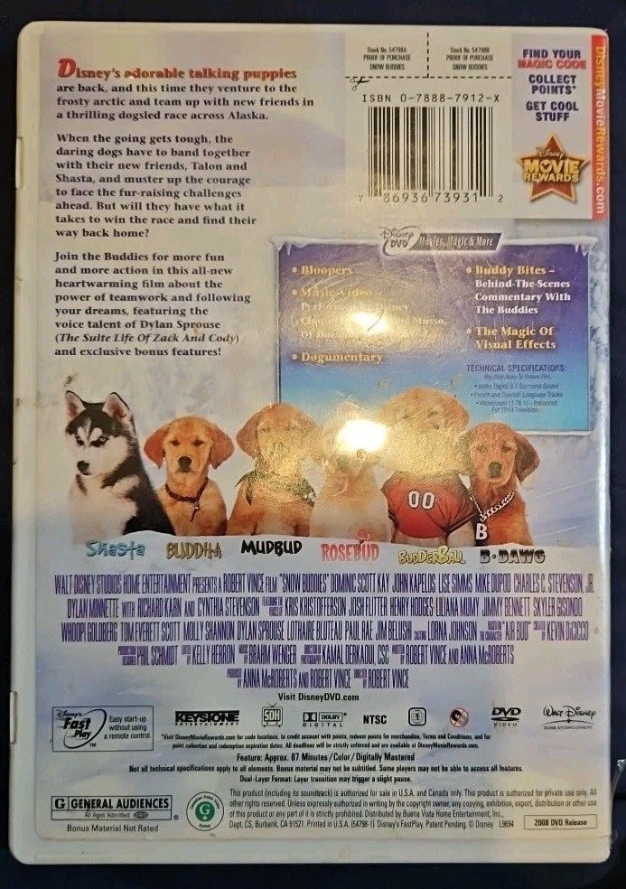 Snow Buddies (DVD, 2008) Sealed