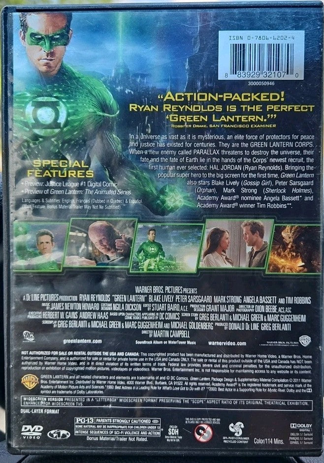 Green Lantern (2011 DVD) Tested. New Case. Resealed
