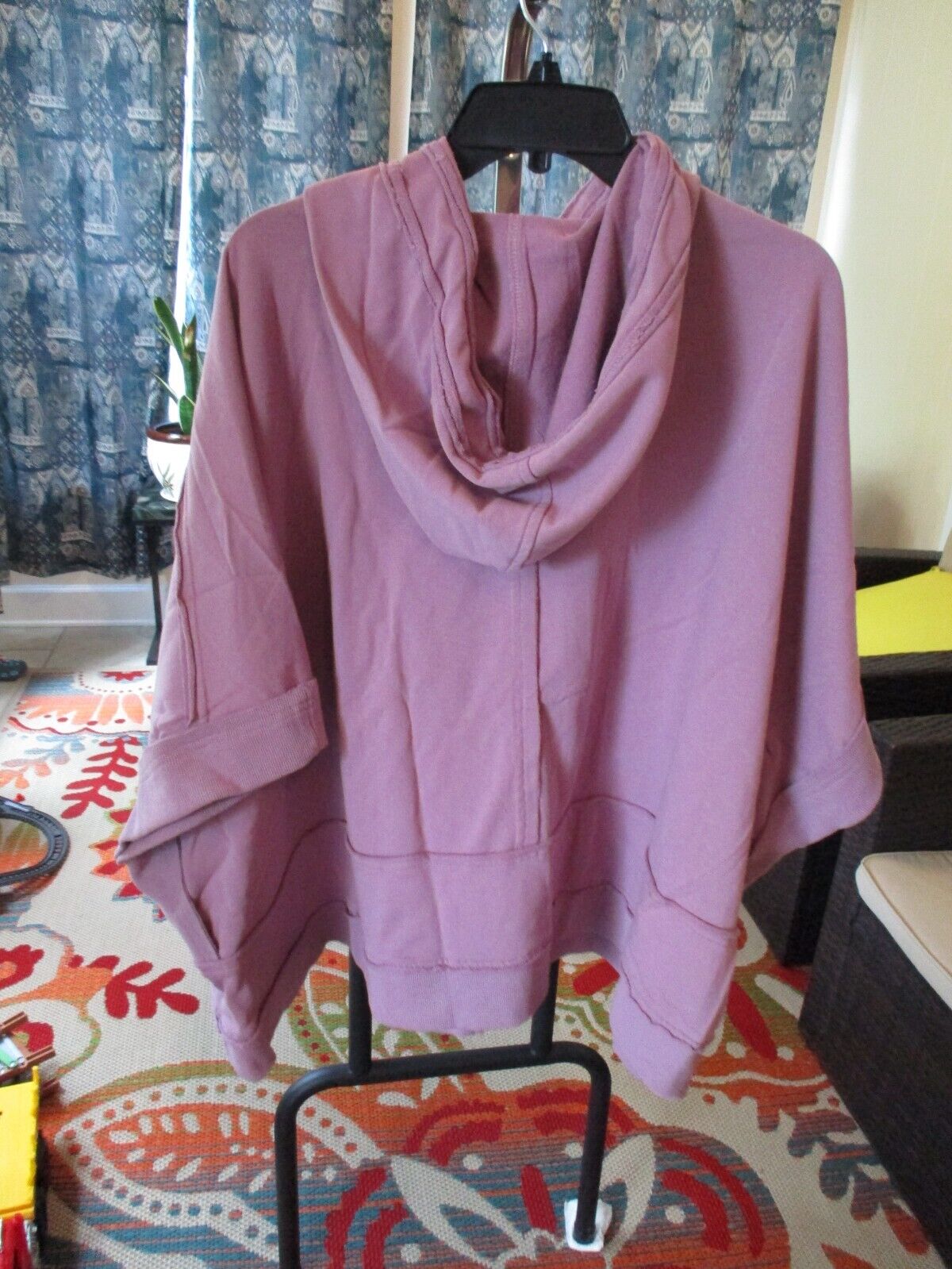 Rose Terry Knit Zip Cape Jacket Boutique Exclusive Small