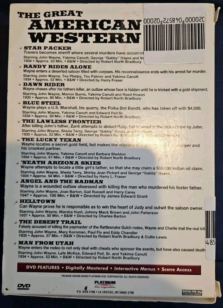 The Great American Western: John Wayne (DVD, 2003, 2-Disc Set)