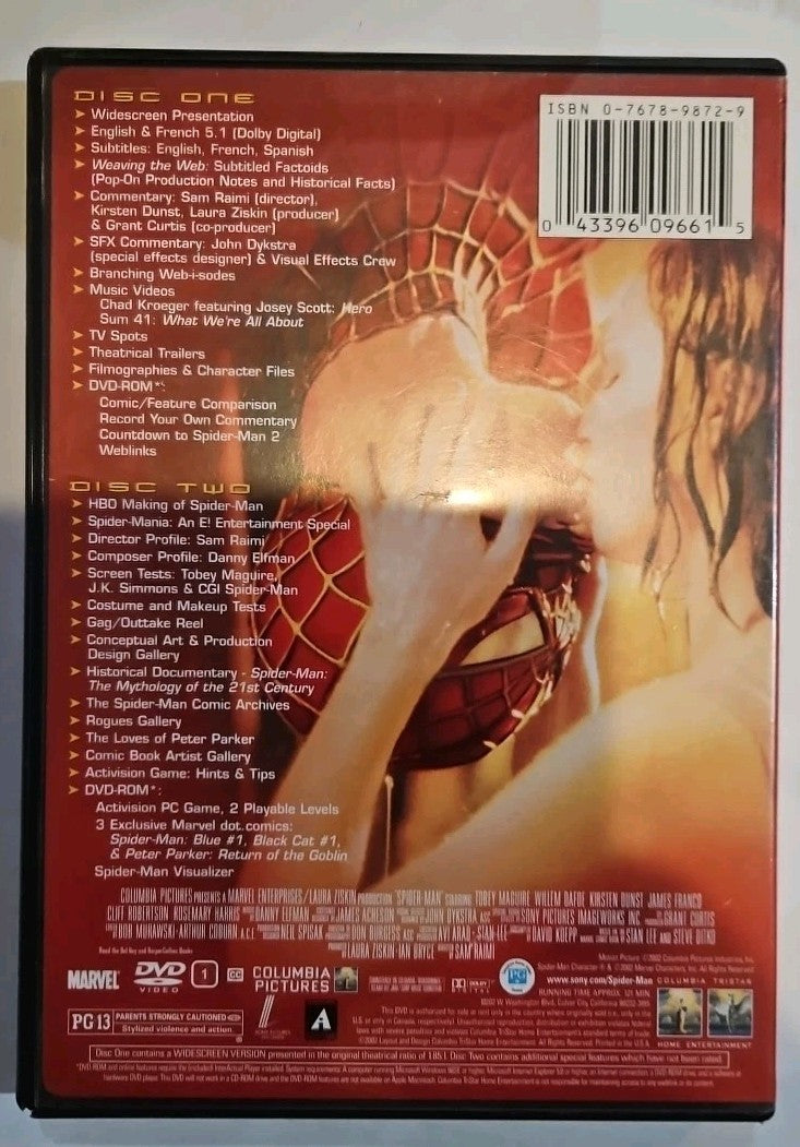 Spider-Man 1, 2, 3 (DVD, 2007, 3-Disc Set) Widescreen Edition