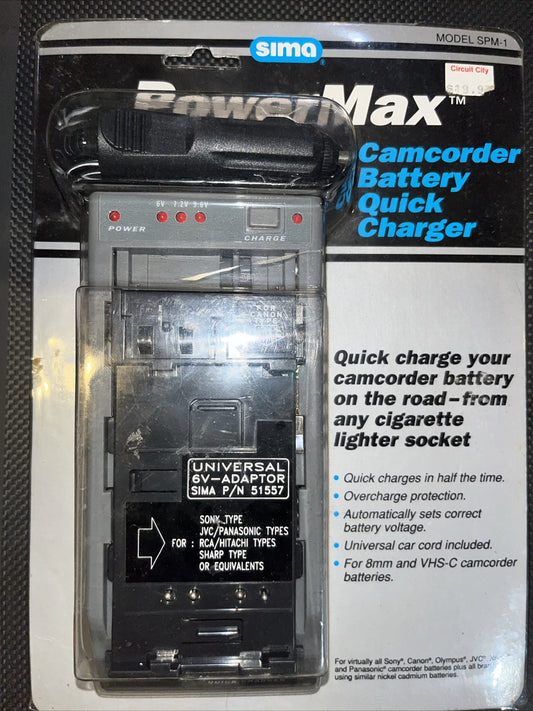 Sima PowerMax SPM-6 6v Camcorder Battery Quick Charger - BRAND NEW