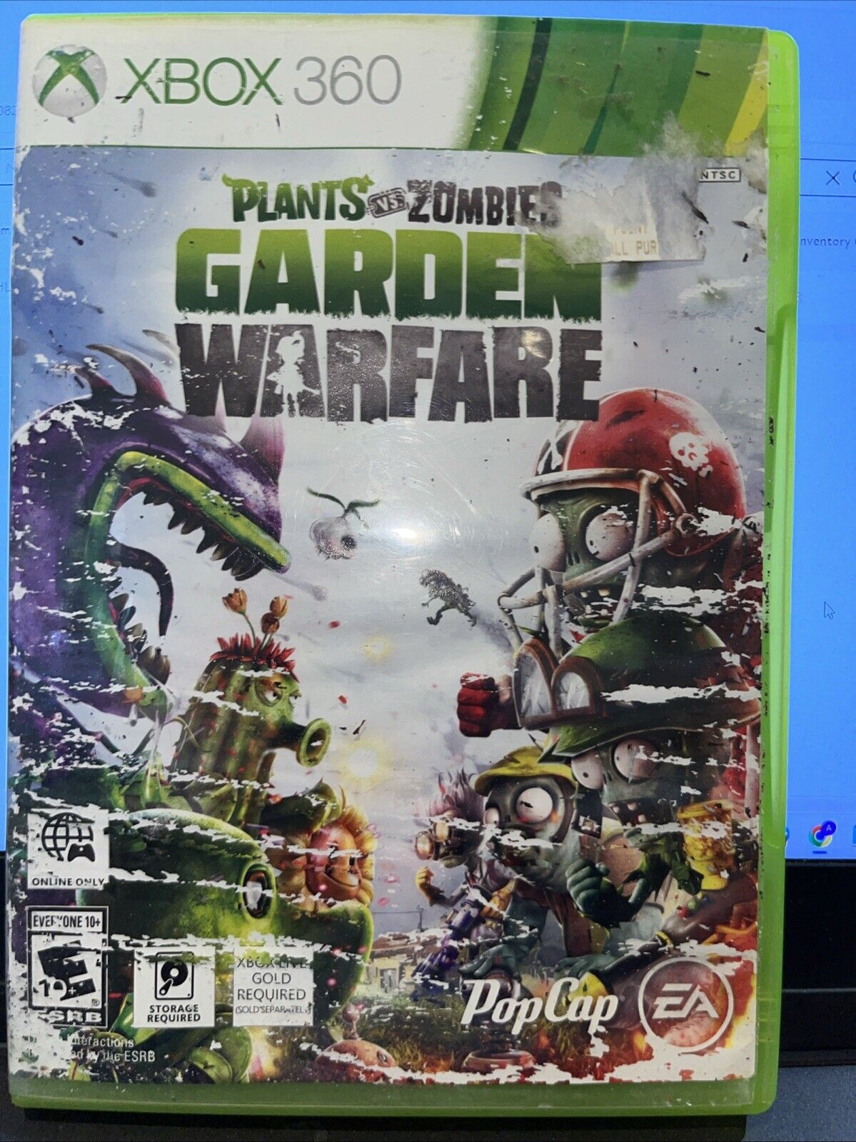 Plants Vs Zombies Garden Warfare - Xbox 360 Cover Liner Worn. Tested. New Case