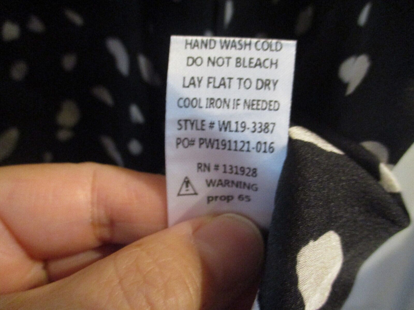 Wishlist Apparel S/M Black & Cream Spot Blouse with Lace Cap Sleeve & Neck NEW