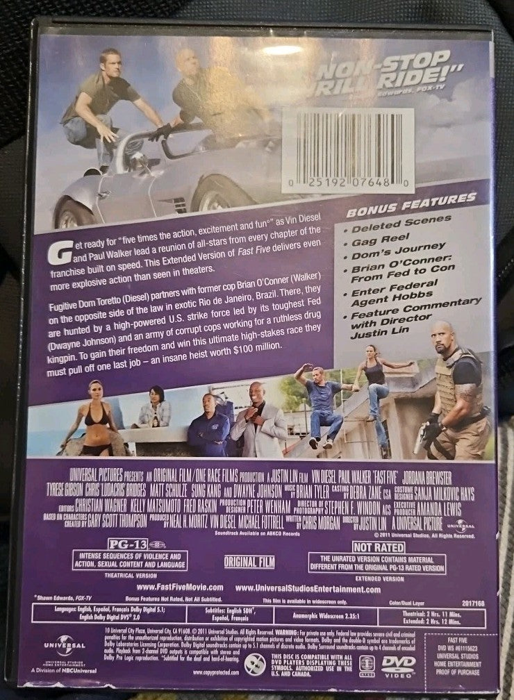 Fast Five (DVD, 2011, Rated/Unrated) New Sealed
