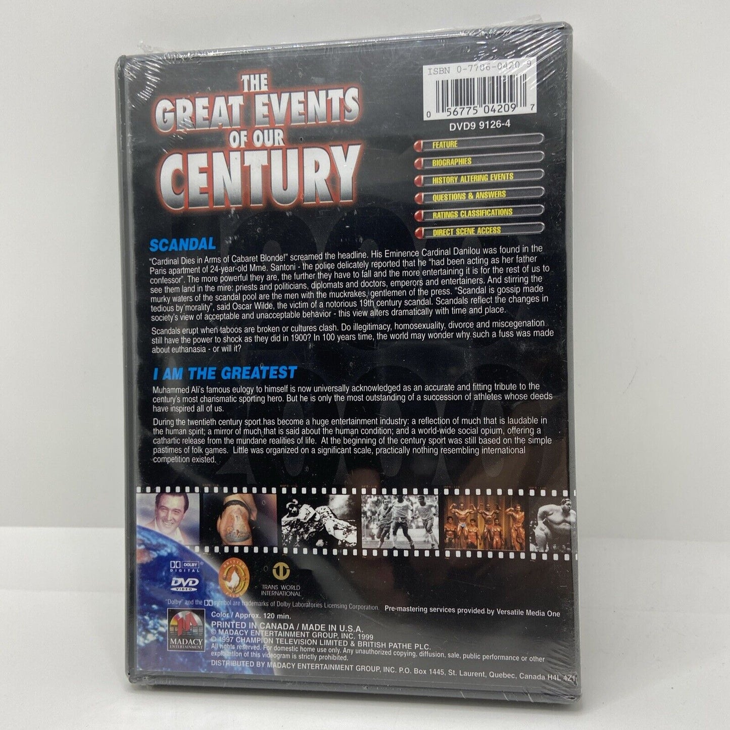 Great Events of Our Century - Scandal/I am the Greatest (DVD, 2000)