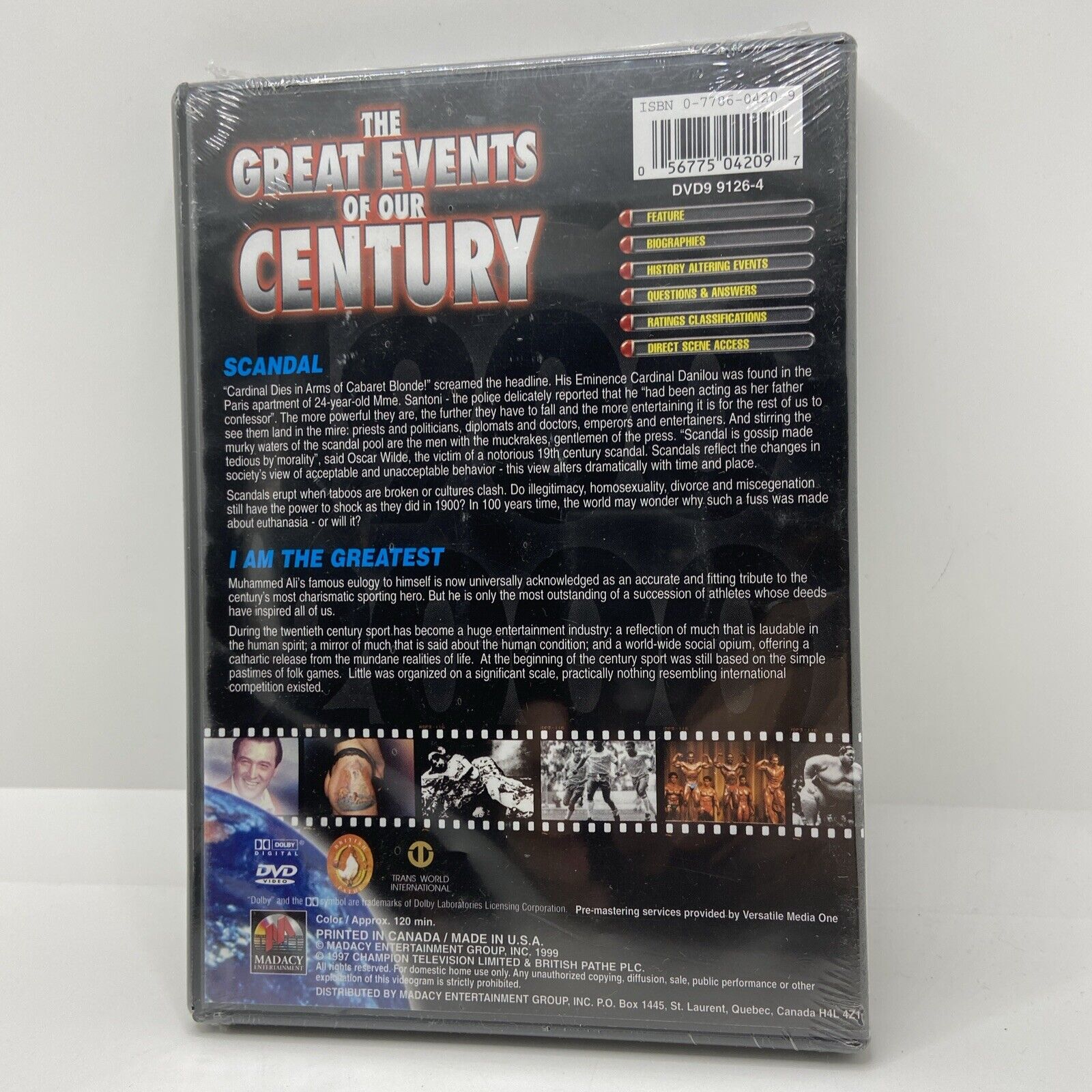 Great Events of Our Century - Scandal/I am the Greatest (DVD, 2000)