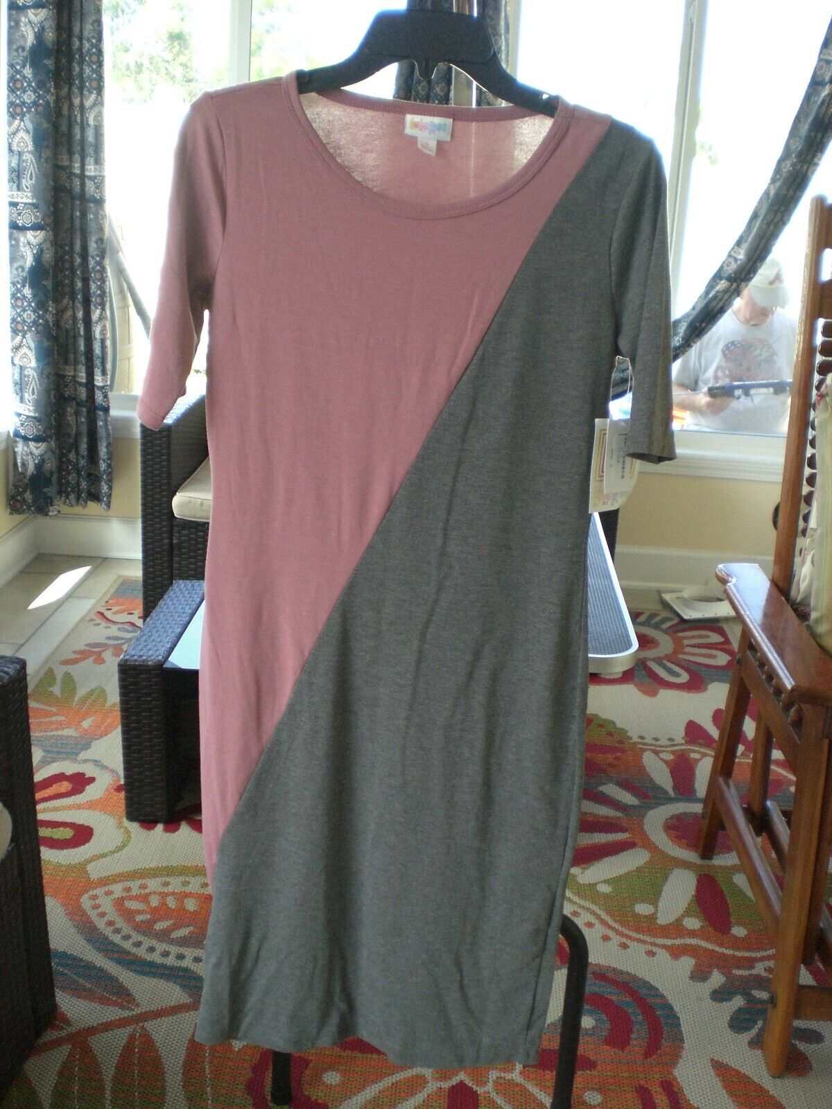 NWT LuLaRoe SMALL Julia Dress Mauve and Gray New with Tags