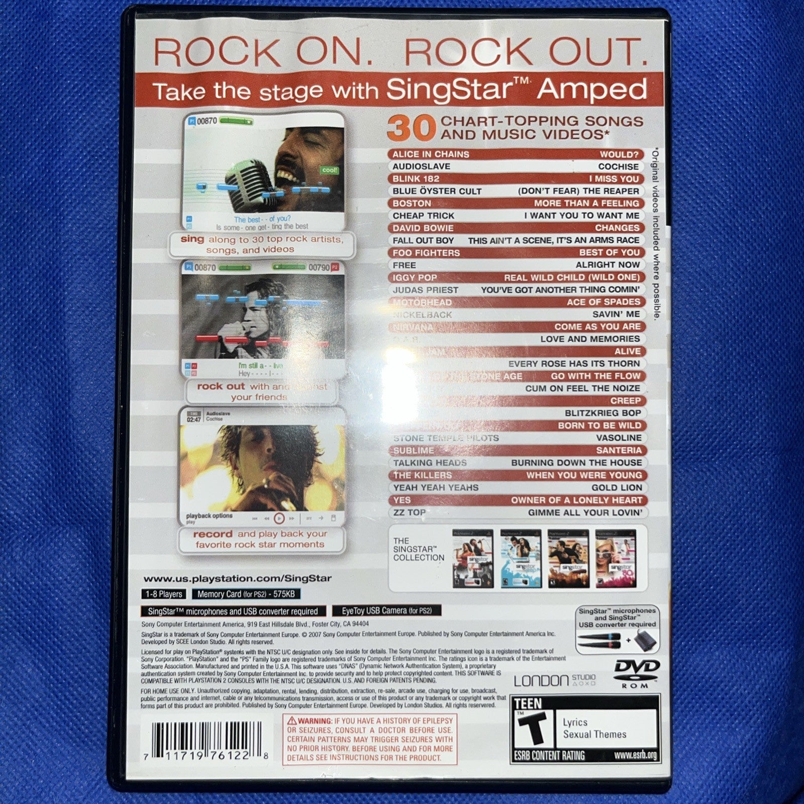 Singstar Amped (PS2) Mint. Tested. No Scratches. New Case. Resealed