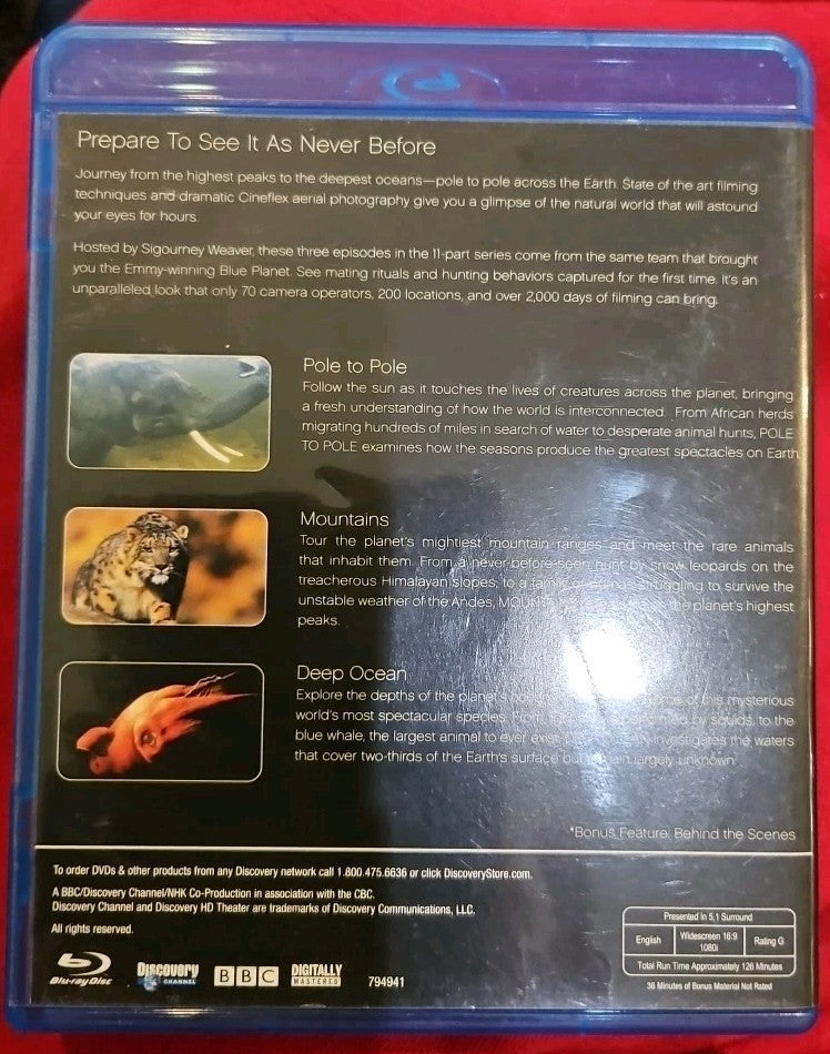 Planet Earth (Bluray) Pole to Pole, Mountains, Deep Ocean. New Sealed